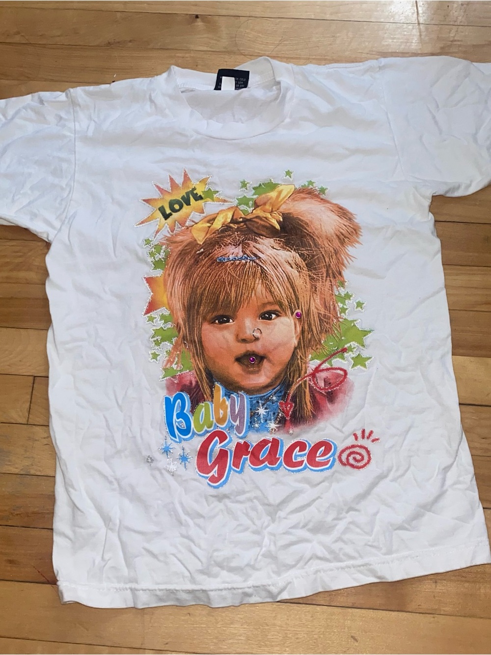 White Graphic Short Sleeve vintage Tee